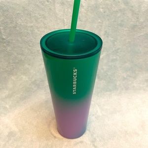 Starbucks Summer 2022 Teal/Purple Blue Ombré Stainless Steel Tumbler 24oz NWT